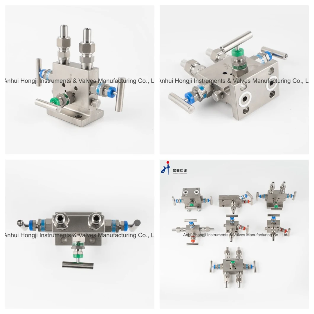 Natural Gas Pipeline Instrument Stainless Steel High Pressure T-Type 3-Valve Manifolds